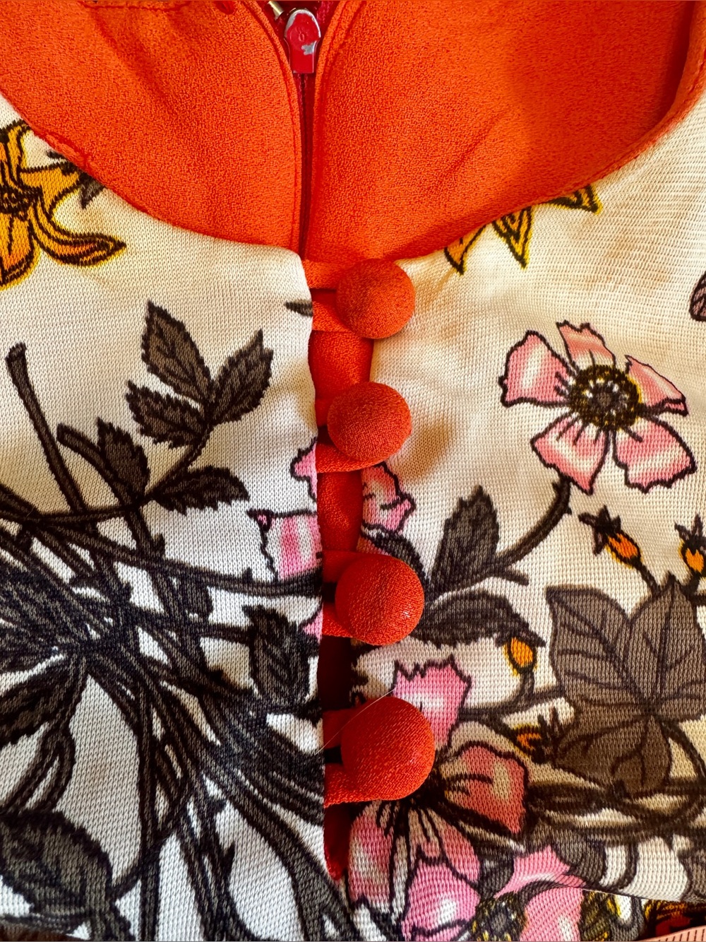 70s Vintage Butterfly Print Hostess Set Jumpsuit Sz Sm - Picture 6 of 13